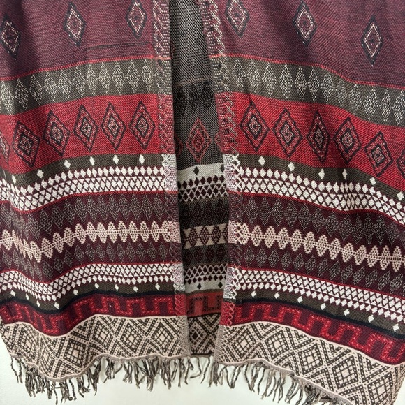 John Mark Sweater Vest Collared Fringe Artsy Boho Aztec Print Women’s Size Large - Picture 7 of 7